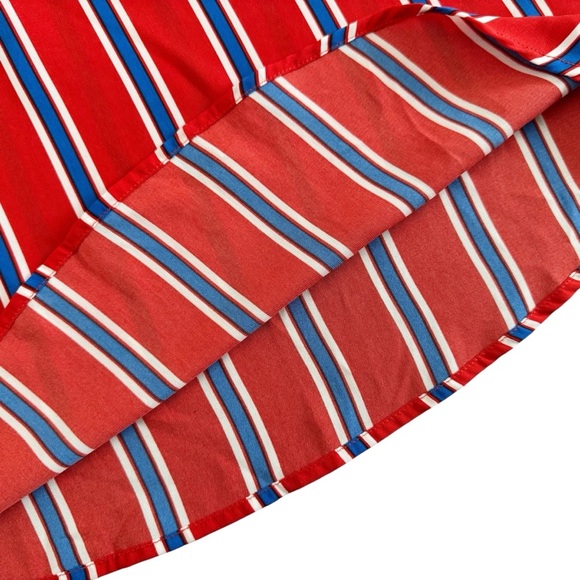 Vintage spaghetti strap top Striped Red white Blue Women's Top made in USA S 872 - Picture 5 of 10